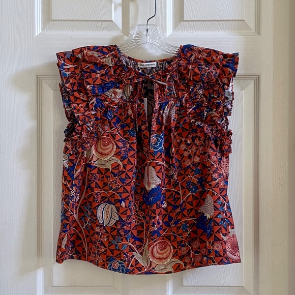 Ulla Johnson Liv Hibiscus Floral Print Top Blouse NWT US4 - Picture 6 of 10